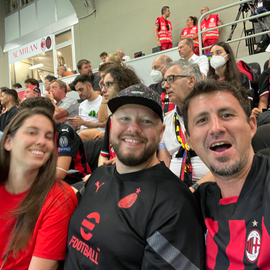 Evan Lausier at an AC Milan match